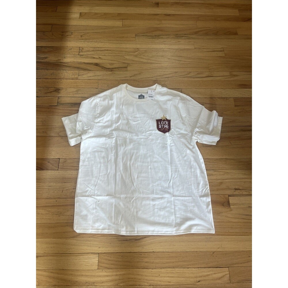 NWT Men or Unisex Lone Star Bee T-shirt Cotton Polyester Cream Size L